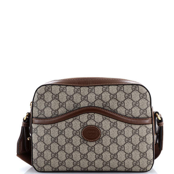 Gucci  Interlocking G Patch Messenger Camera Bag GG Coated Canvas - Picture 1 of 7